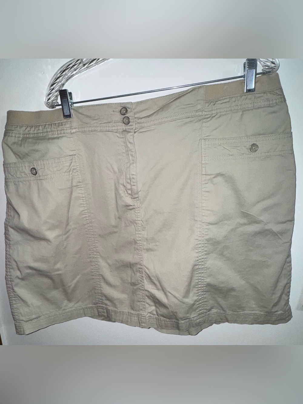 Karen Scott Light Khaki Cotton Skirt